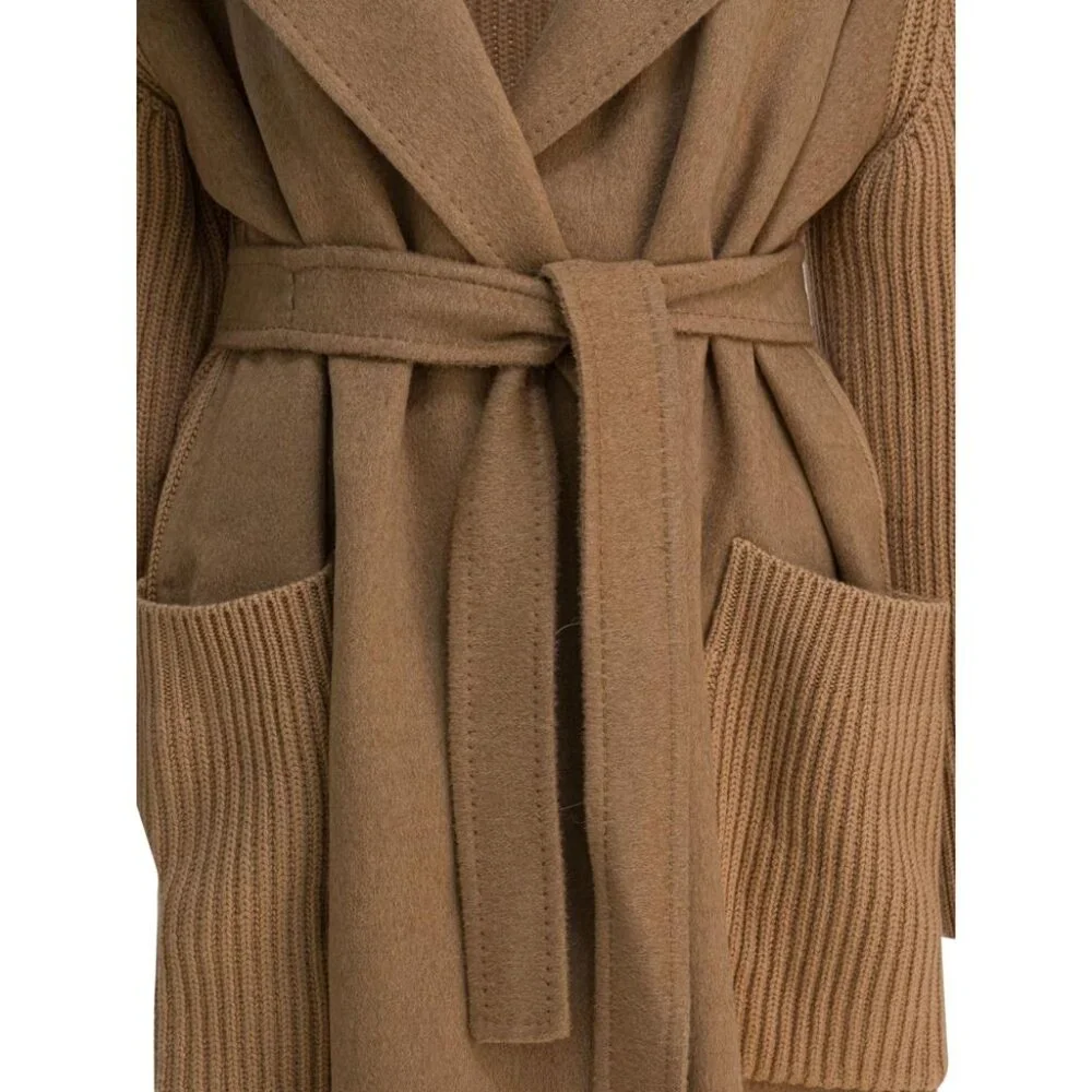 Max Mara Camel Long Coat tag size 44 Women - Picture 3 of 4